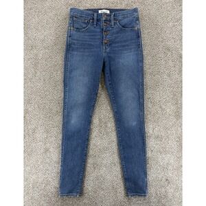 Madewell 10" High Rise Skinny Jean Womens 28 Blue Dewitt Wash Exposed Button Fly